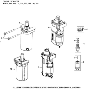 Kt735-3092 Starting Diagram and Parts List for KT735-3092  Cub Cadet Lawn Tractor